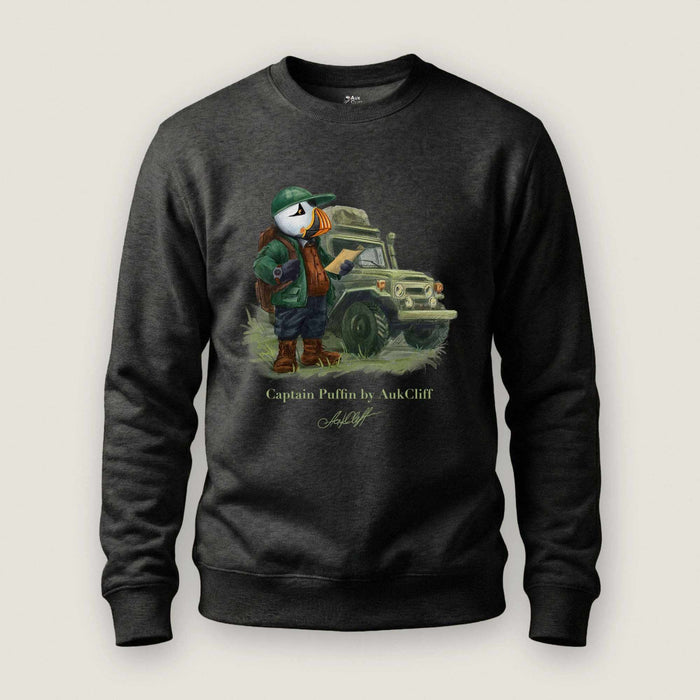 AukCliff Captain Puffin Sweatshirt Charcoal Heather / S Captain Puffin™ Overland Explorer Sweatshirt