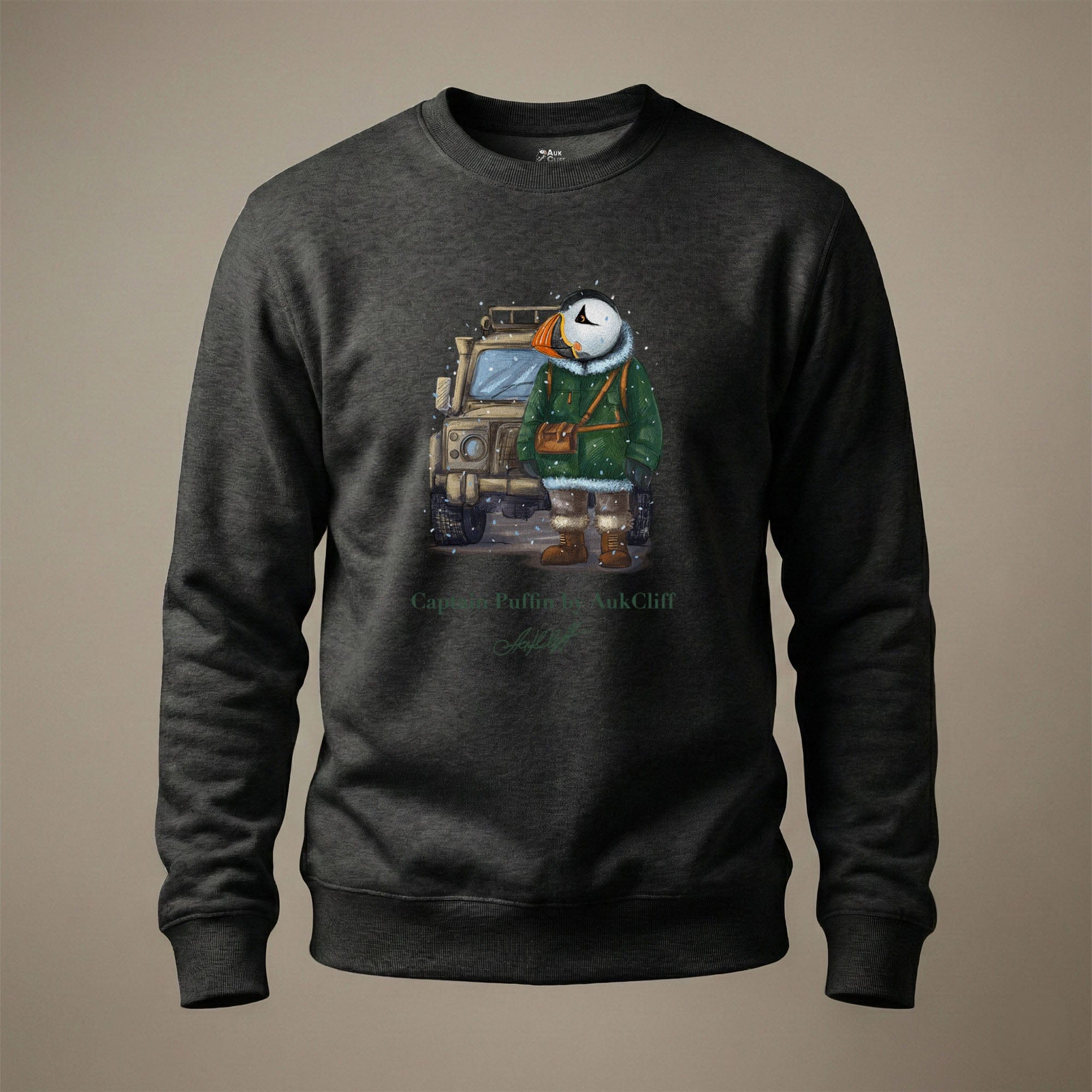 AukCliff Captain Puffin Sweatshirt Charcoal Heather / S Captain Puffin™ Polar Explorer Sweatshirt