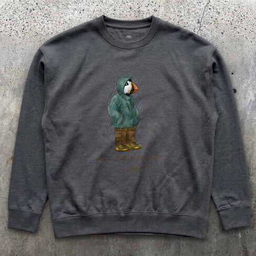 AukCliff Captain Puffin Sweatshirt Charcoal Heather / S Captain Puffin™ “Rainy Day Rambler” Sweatshirt