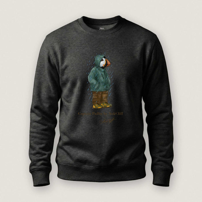 AukCliff Captain Puffin Sweatshirt Charcoal Heather / S Captain Puffin™ “Rainy Day Rambler” Sweatshirt