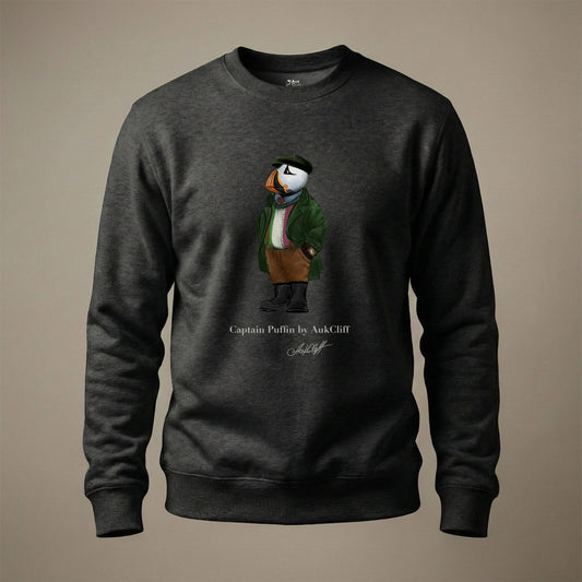 AukCliff® Captain Puffin Sweatshirt Charcoal Heather / S Captain Puffin™ Republic of Newfoundland Sweatshirt