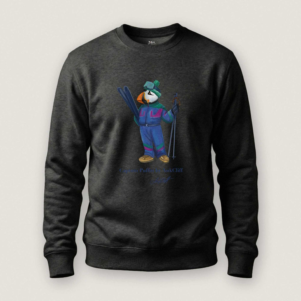 AukCliff Captain Puffin Sweatshirt Charcoal Heather / S Captain Puffin™ Retro Ski Sweatshirt