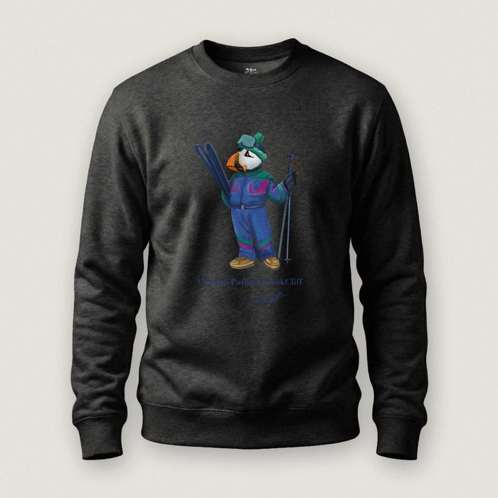 AukCliff Captain Puffin Sweatshirt Charcoal Heather / S Captain Puffin™ Retro Ski Sweatshirt