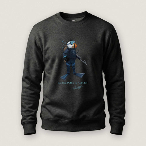 AukCliff Captain Puffin Sweatshirt Charcoal Heather / S Captain Puffin™ Scuba Diver Sweatshirt