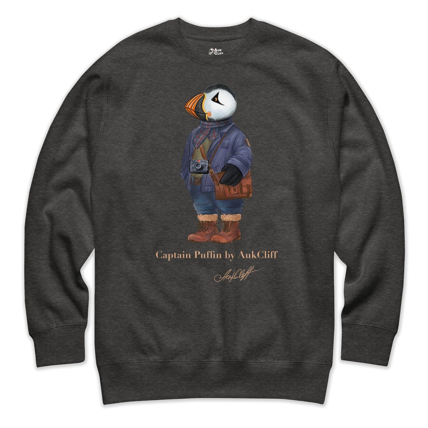 AukCliff Captain Puffin Sweatshirt Charcoal Heather / S Captain Puffin™ Street Photographer Sweatshirt