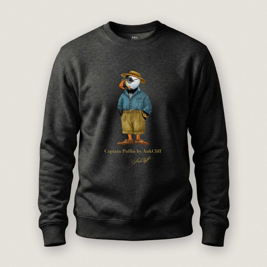 AukCliff Captain Puffin Sweatshirt Charcoal Heather / S Captain Puffin™ “Summer Scout” Sweatshirt