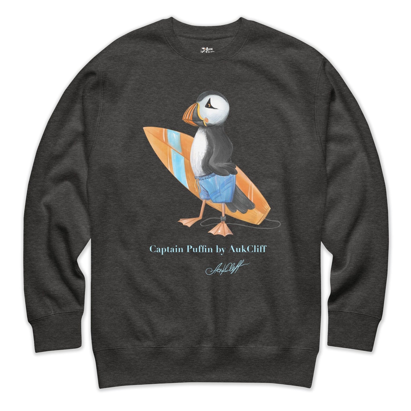 AukCliff Captain Puffin Sweatshirt Charcoal Heather / S Captain Puffin™ Surfer Sweatshirt