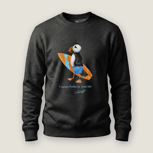 AukCliff Captain Puffin Sweatshirt Charcoal Heather / S Captain Puffin™ Surfer Sweatshirt