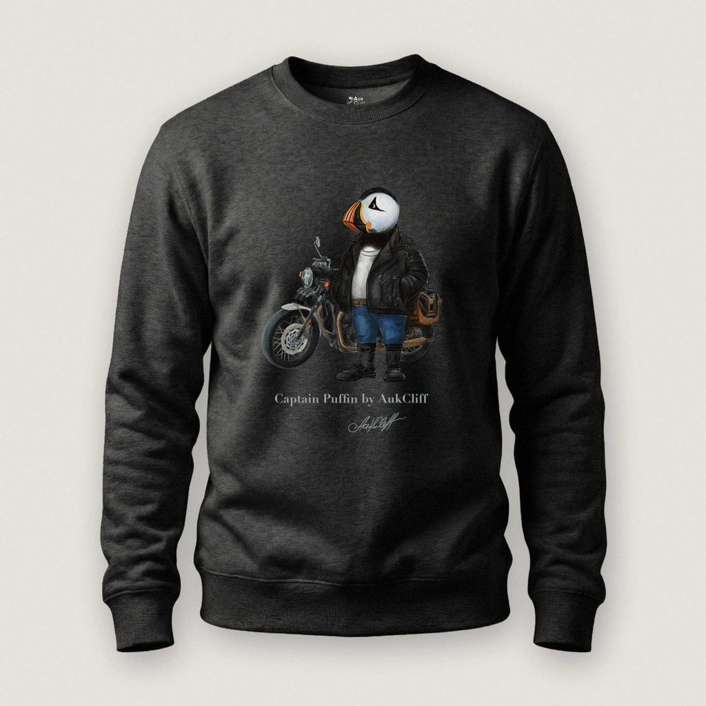 AukCliff Captain Puffin Sweatshirt Charcoal Heather / S Captain Puffin™ “The Café Racer” Sweatshirt