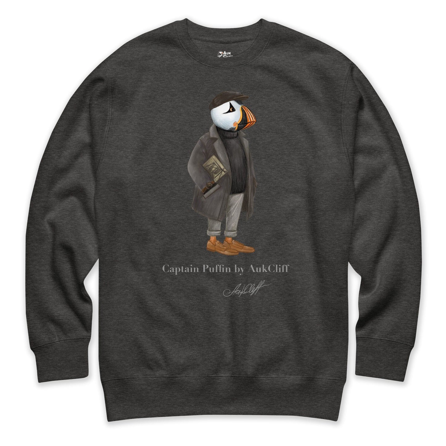 AukCliff Captain Puffin Sweatshirt Charcoal Heather / S Captain Puffin™ “The Curator” Sweatshirt