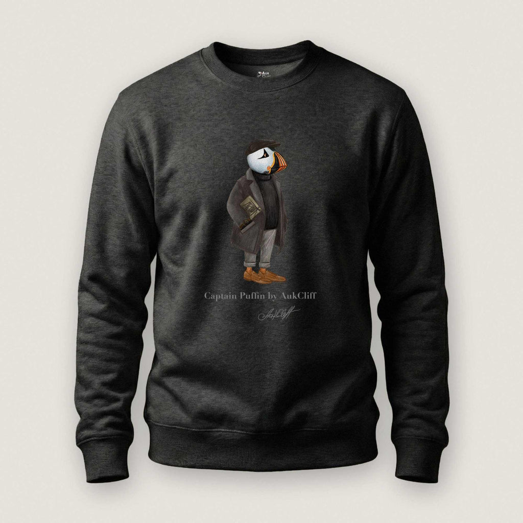 AukCliff Captain Puffin Sweatshirt Charcoal Heather / S Captain Puffin™ “The Curator” Sweatshirt