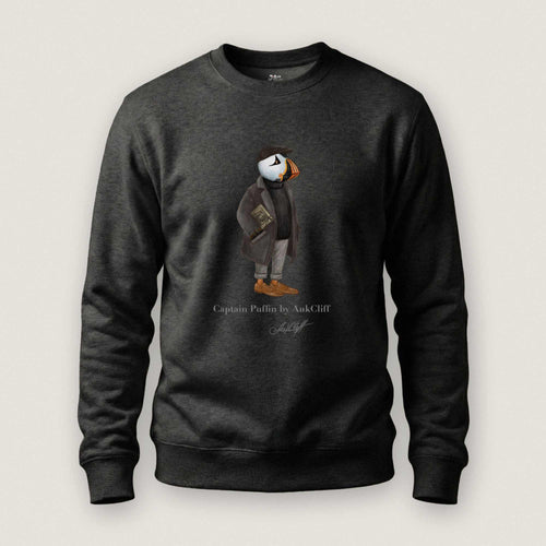 AukCliff Captain Puffin Sweatshirt Charcoal Heather / S Captain Puffin™ “The Curator” Sweatshirt