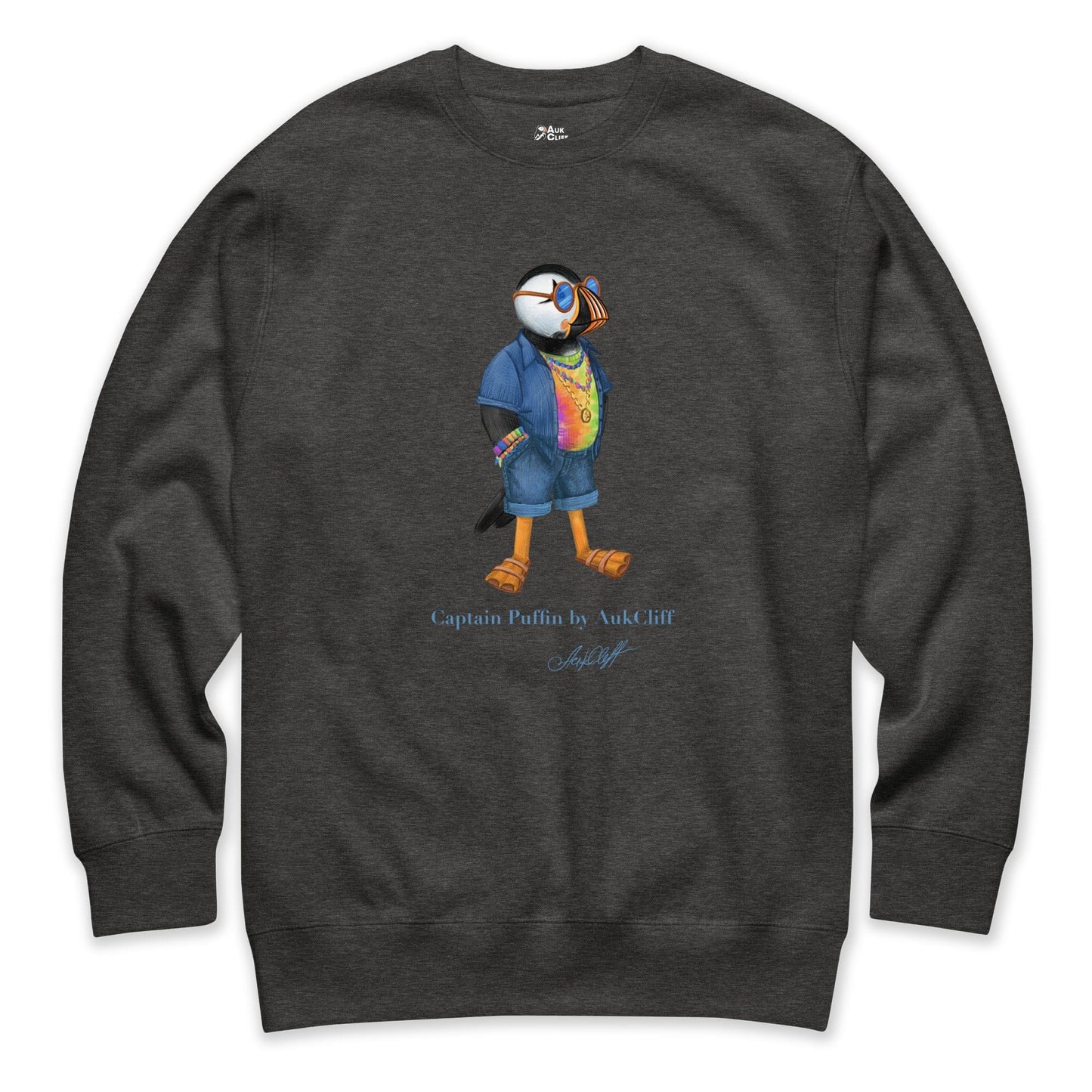 AukCliff Captain Puffin Sweatshirt Charcoal Heather / S Captain Puffin™ “The Festival Wanderer” Sweatshirt