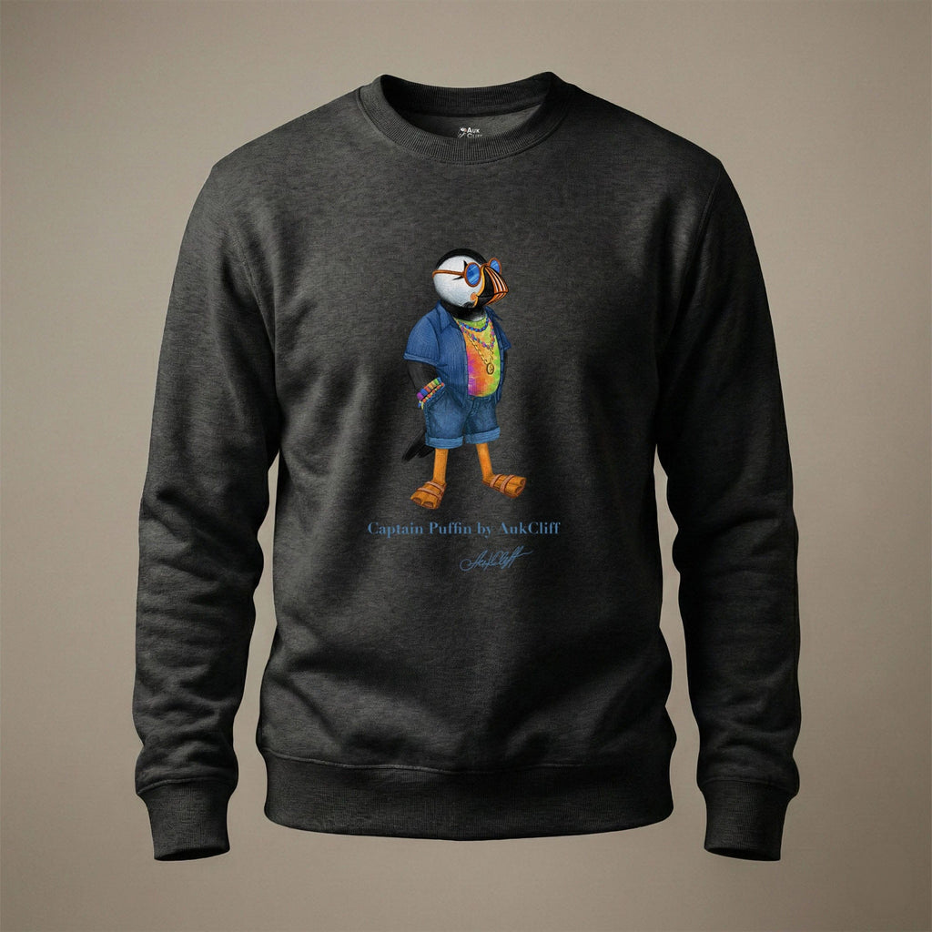 AukCliff Captain Puffin Sweatshirt Charcoal Heather / S Captain Puffin™ “The Festival Wanderer” Sweatshirt