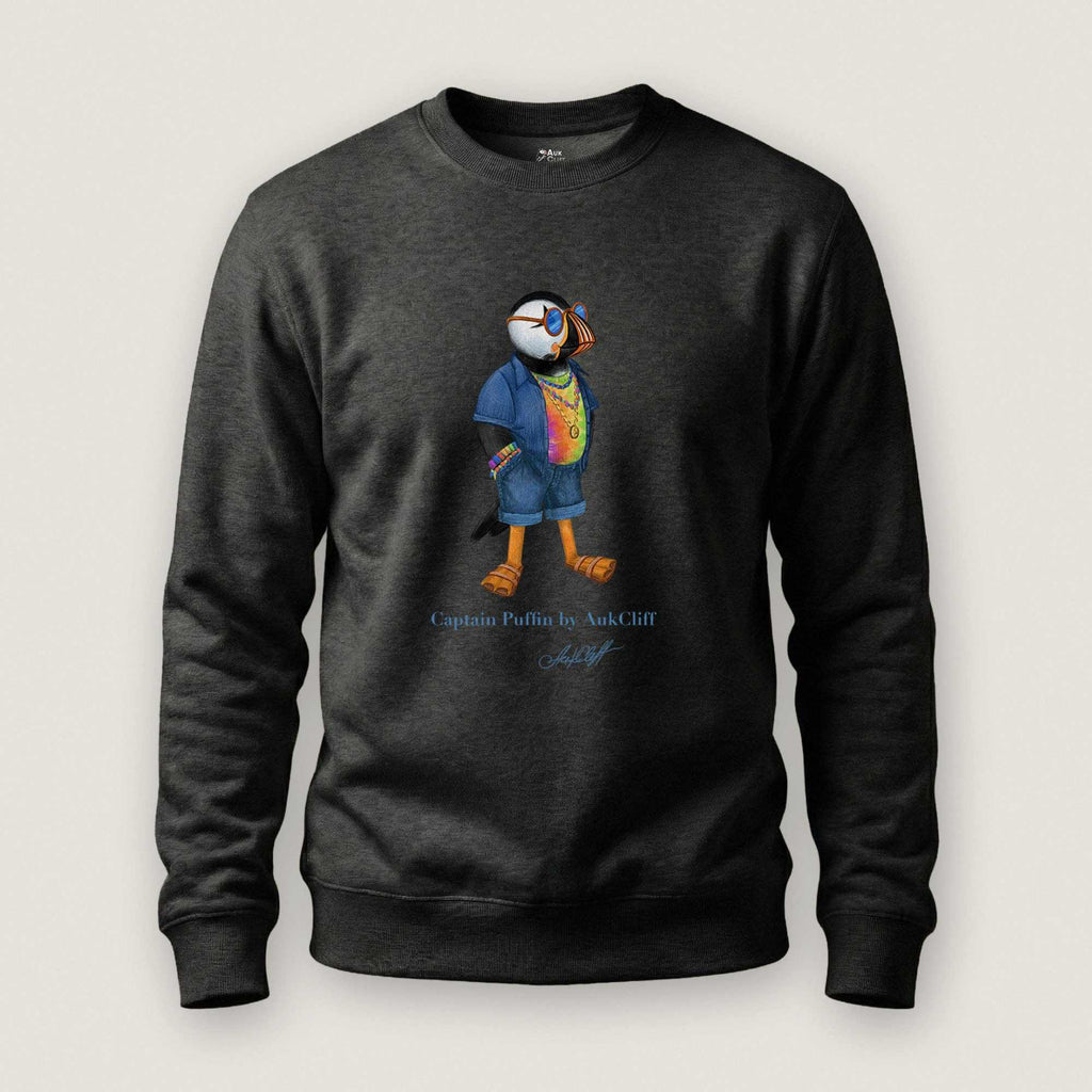 AukCliff Captain Puffin Sweatshirt Charcoal Heather / S Captain Puffin™ “The Festival Wanderer” Sweatshirt