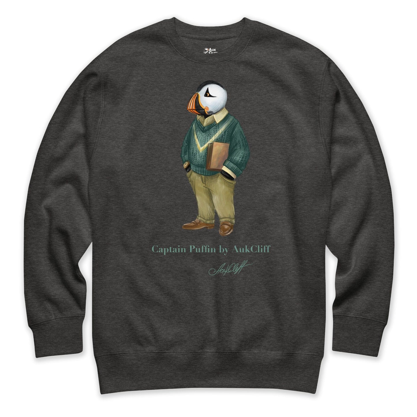 AukCliff Captain Puffin Sweatshirt Charcoal Heather / S Captain Puffin™ “The Ivy League” Sweatshirt