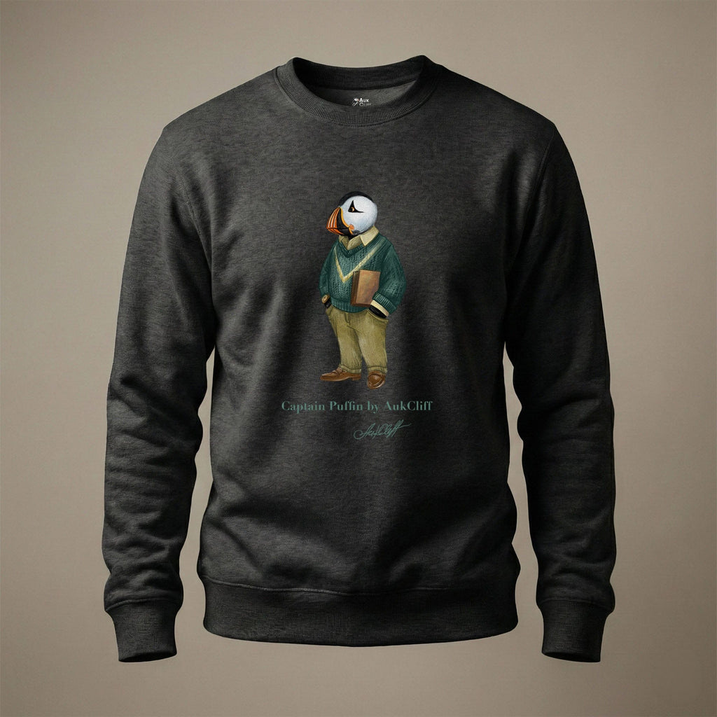 AukCliff Captain Puffin Sweatshirt Charcoal Heather / S Captain Puffin™ “The Ivy League” Sweatshirt