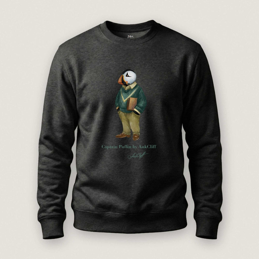 AukCliff Captain Puffin Sweatshirt Charcoal Heather / S Captain Puffin™ “The Ivy League” Sweatshirt