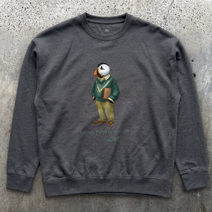 AukCliff Captain Puffin Sweatshirt Charcoal Heather / S Captain Puffin™ “The Ivy League” Sweatshirt