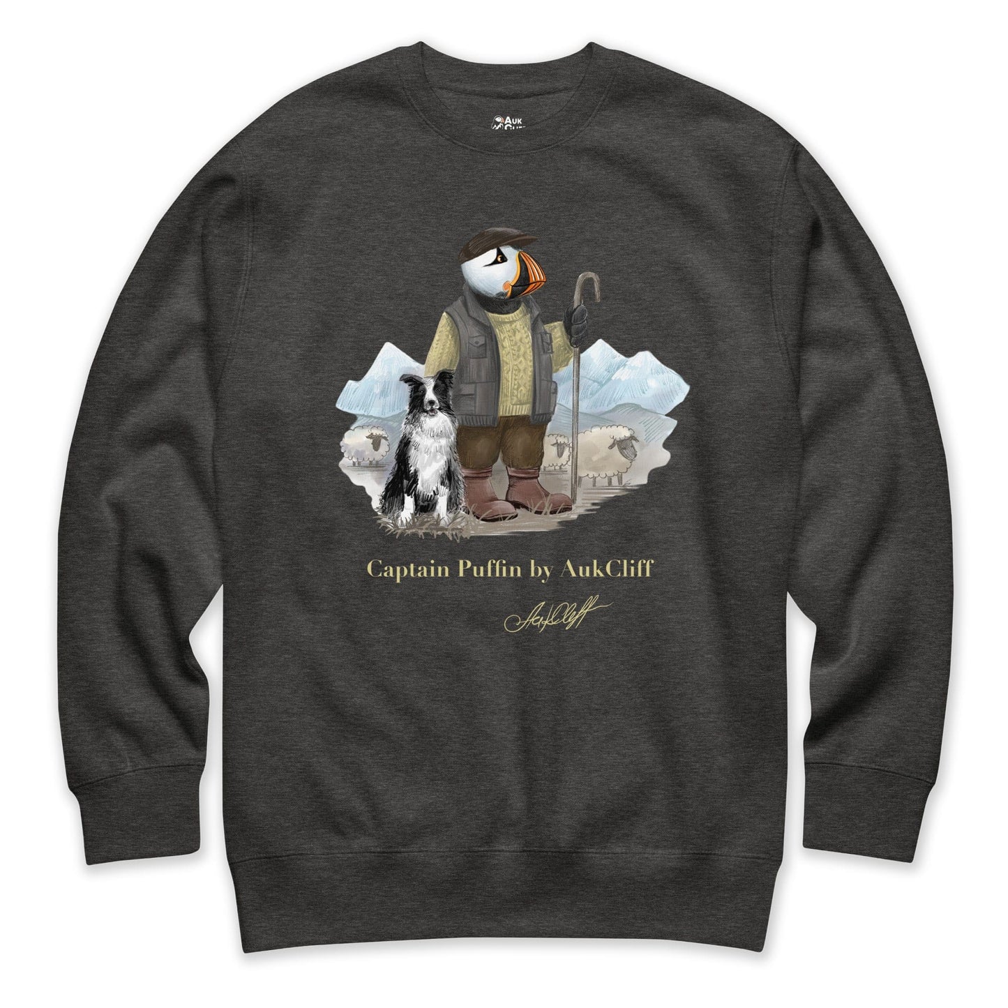 AukCliff Captain Puffin Sweatshirt Charcoal Heather / S Captain Puffin™ “The Merino Farmer” Sweatshirt