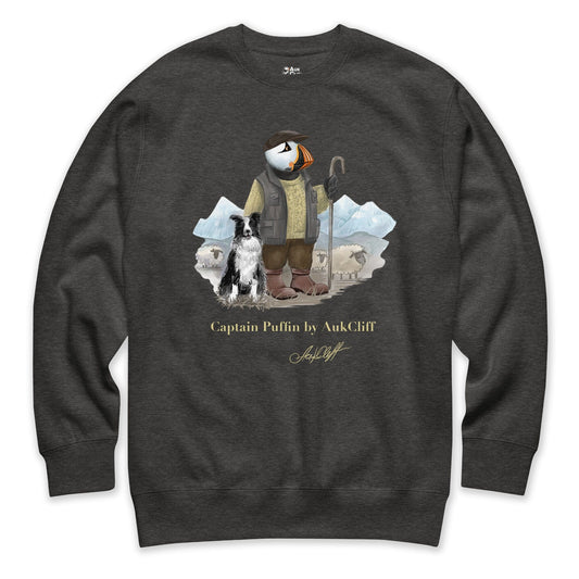AukCliff Captain Puffin Sweatshirt Charcoal Heather / S Captain Puffin™ “The Merino Farmer” Sweatshirt