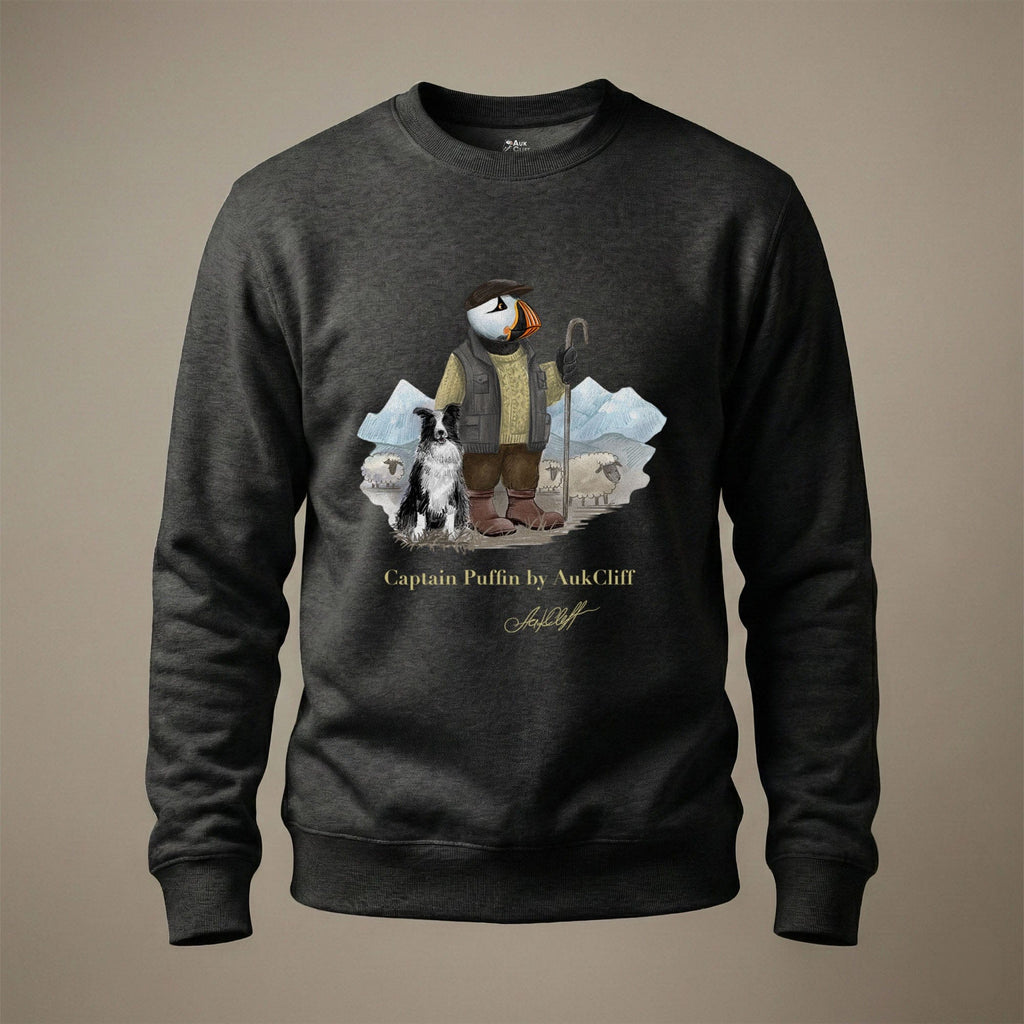 AukCliff Captain Puffin Sweatshirt Charcoal Heather / S Captain Puffin™ “The Merino Farmer” Sweatshirt
