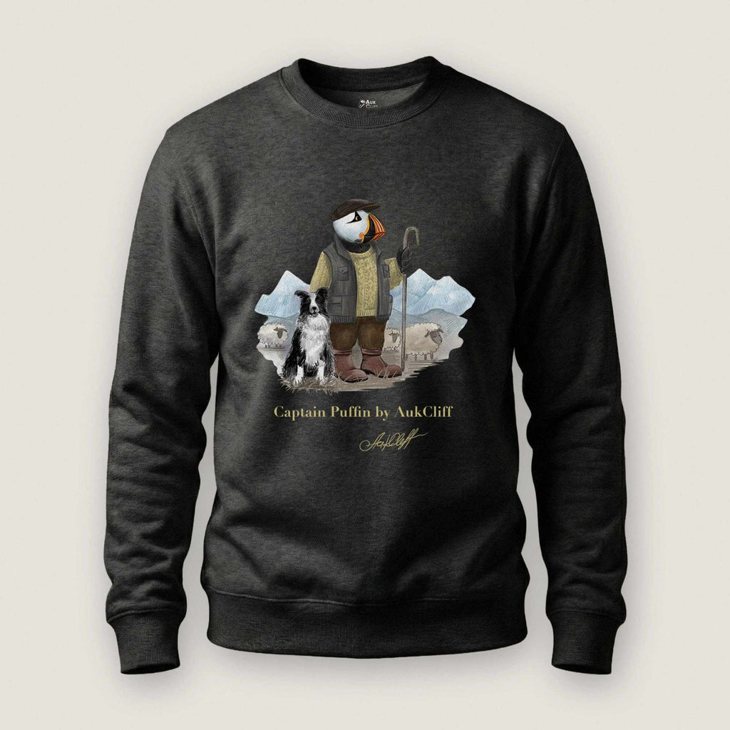 AukCliff Captain Puffin Sweatshirt Charcoal Heather / S Captain Puffin™ “The Merino Farmer” Sweatshirt
