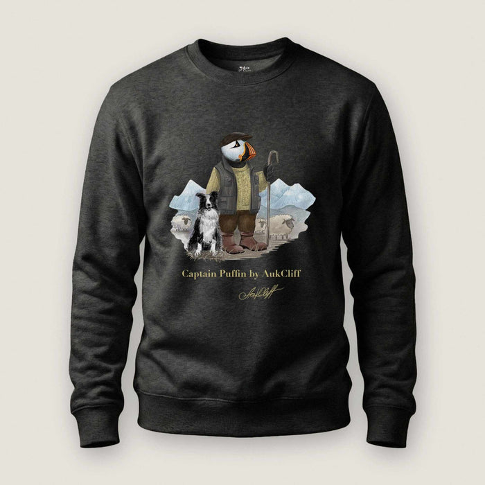 AukCliff Captain Puffin Sweatshirt Charcoal Heather / S Captain Puffin™ “The Merino Farmer” Sweatshirt