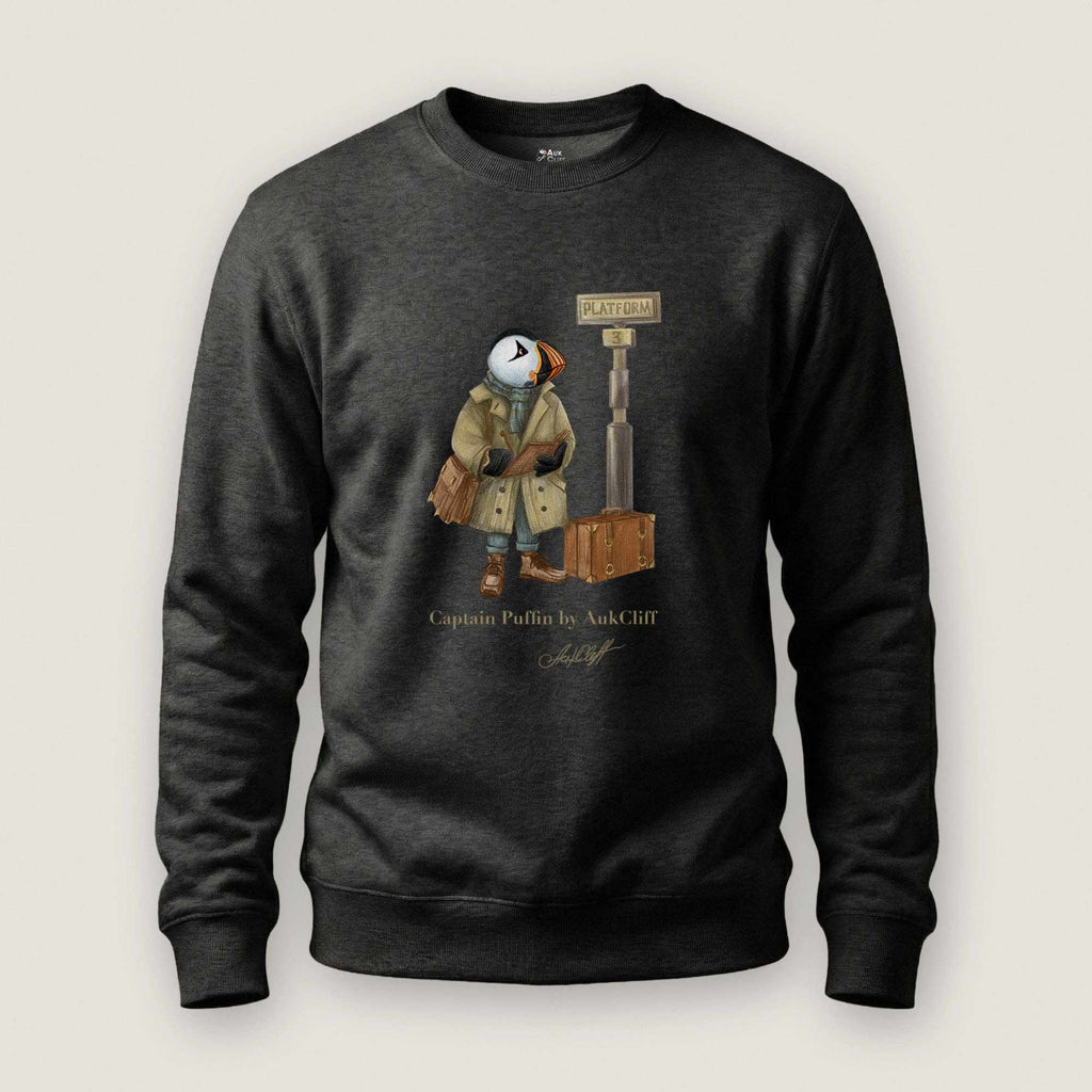 AukCliff Captain Puffin Sweatshirt Charcoal Heather / S Captain Puffin™ “The Storyteller” Sweatshirt