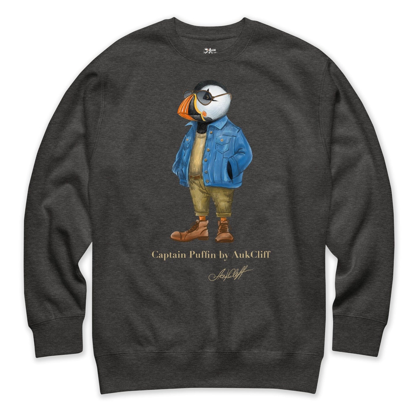 AukCliff Captain Puffin Sweatshirt Charcoal Heather / S Captain Puffin™ “The Wanderer” Sweatshirt