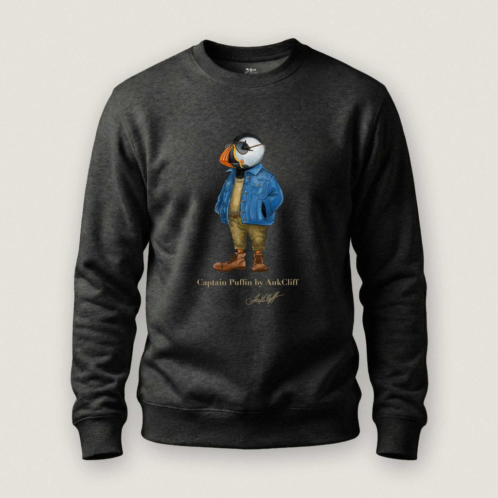 AukCliff Captain Puffin Sweatshirt Charcoal Heather / S Captain Puffin™ “The Wanderer” Sweatshirt
