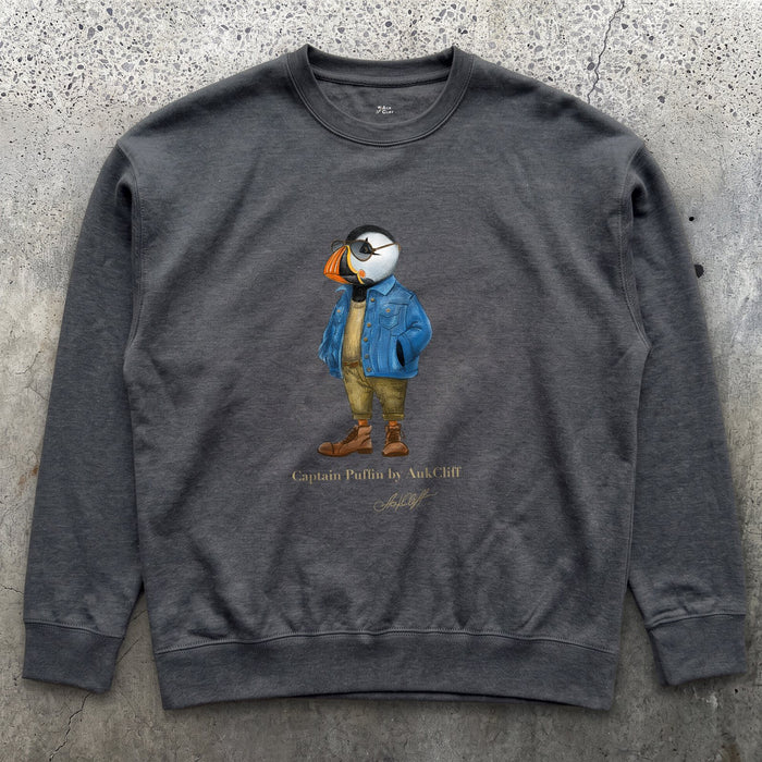 AukCliff Captain Puffin Sweatshirt Charcoal Heather / S Captain Puffin™ “The Wanderer” Sweatshirt
