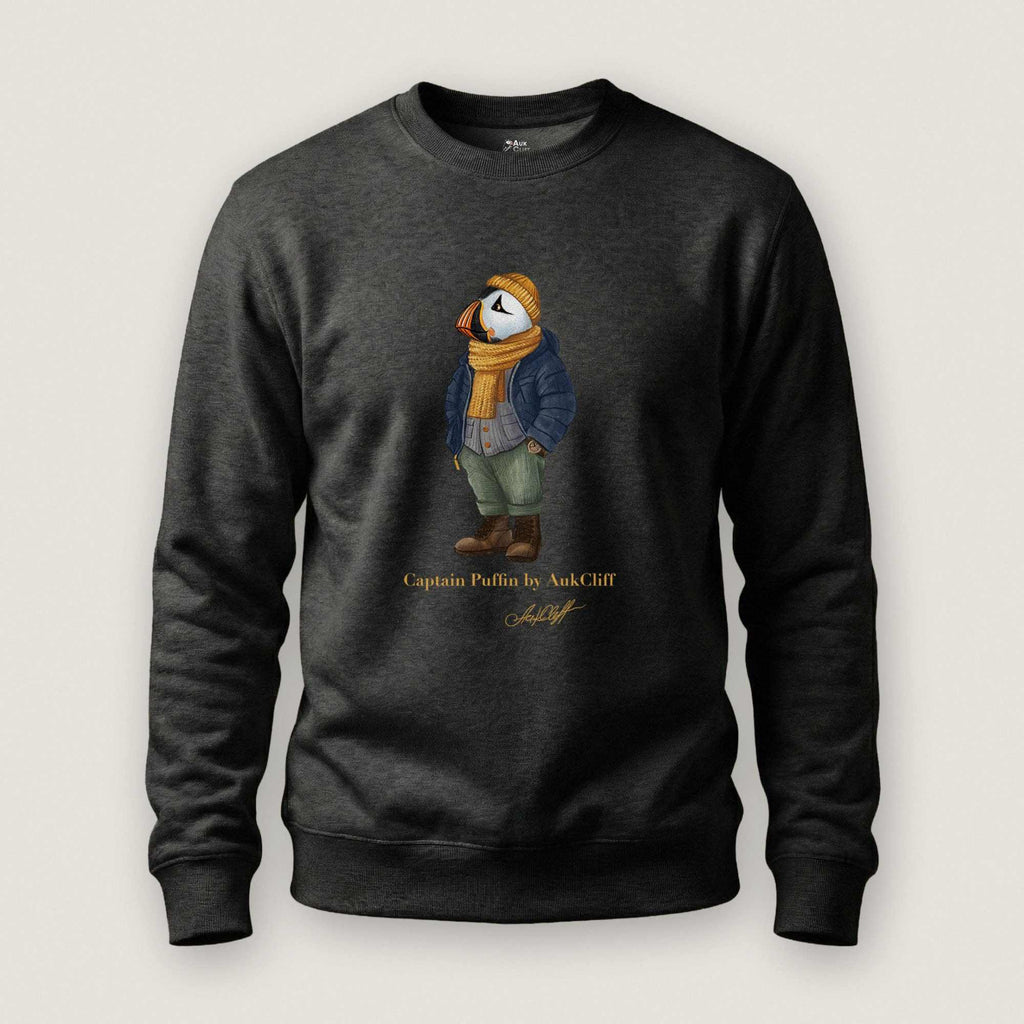AukCliff Captain Puffin Sweatshirt Charcoal Heather / S Captain Puffin™ “The Winter Wanderer” Sweatshirt