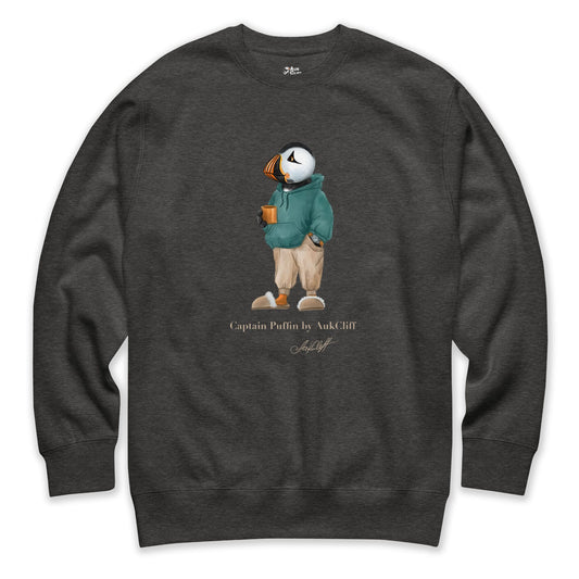 AukCliff® Captain Puffin Sweatshirt Charcoal Heather / S Captain Puffin™ “Trail Après” Sweatshirt