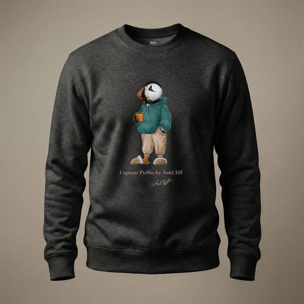 AukCliff® Captain Puffin Sweatshirt Charcoal Heather / S Captain Puffin™ “Trail Après” Sweatshirt