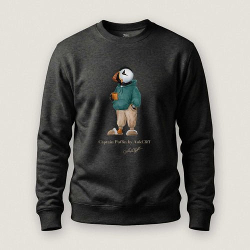 AukCliff® Captain Puffin Sweatshirt Charcoal Heather / S Captain Puffin™ “Trail Après” Sweatshirt