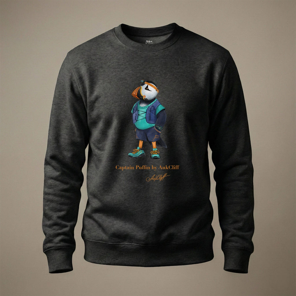AukCliff Captain Puffin Sweatshirt Charcoal Heather / S Captain Puffin™ Trail Runner Sweatshirt