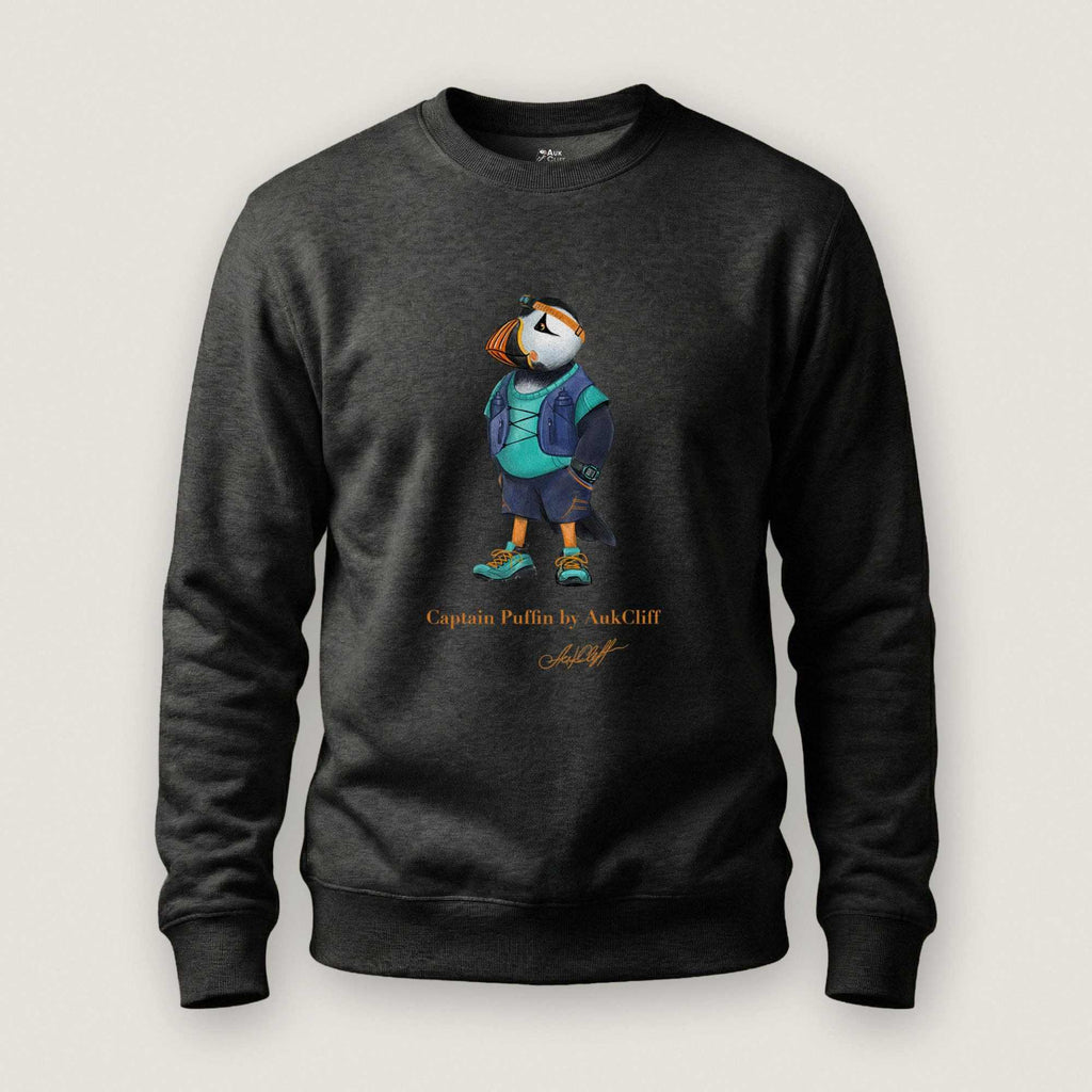 AukCliff Captain Puffin Sweatshirt Charcoal Heather / S Captain Puffin™ Trail Runner Sweatshirt