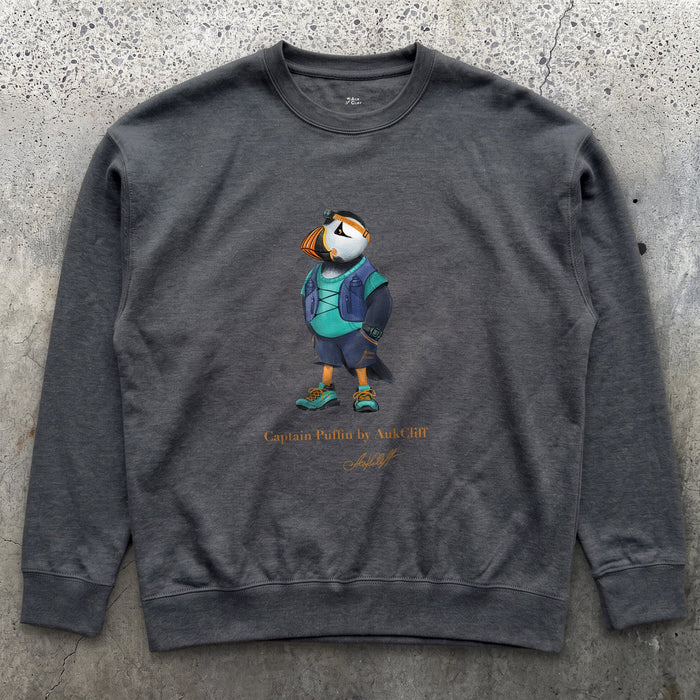 AukCliff Captain Puffin Sweatshirt Charcoal Heather / S Captain Puffin™ Trail Runner Sweatshirt
