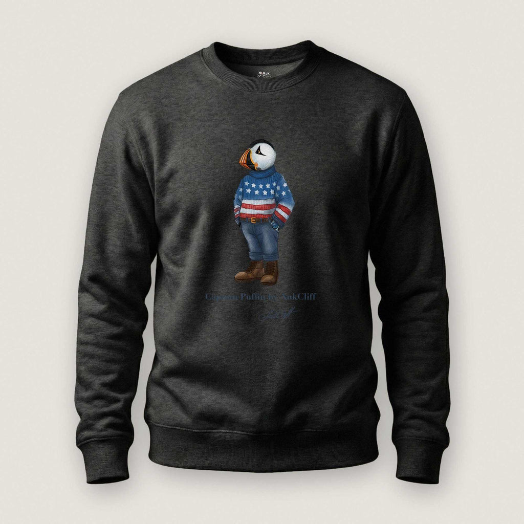 AukCliff Captain Puffin Sweatshirt Charcoal Heather / S Captain Puffin™ “USA Outfitter” Sweatshirt