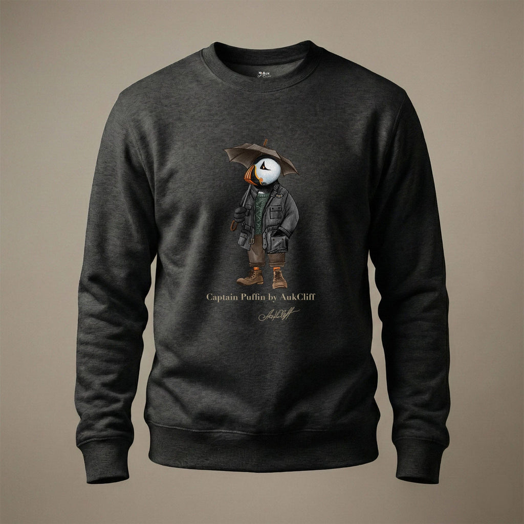 AukCliff® Captain Puffin Sweatshirt Charcoal Heather / S Captain Puffin™ “Waxed Trail Rover” Sweatshirt