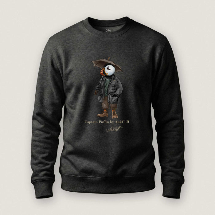 AukCliff® Captain Puffin Sweatshirt Charcoal Heather / S Captain Puffin™ “Waxed Trail Rover” Sweatshirt