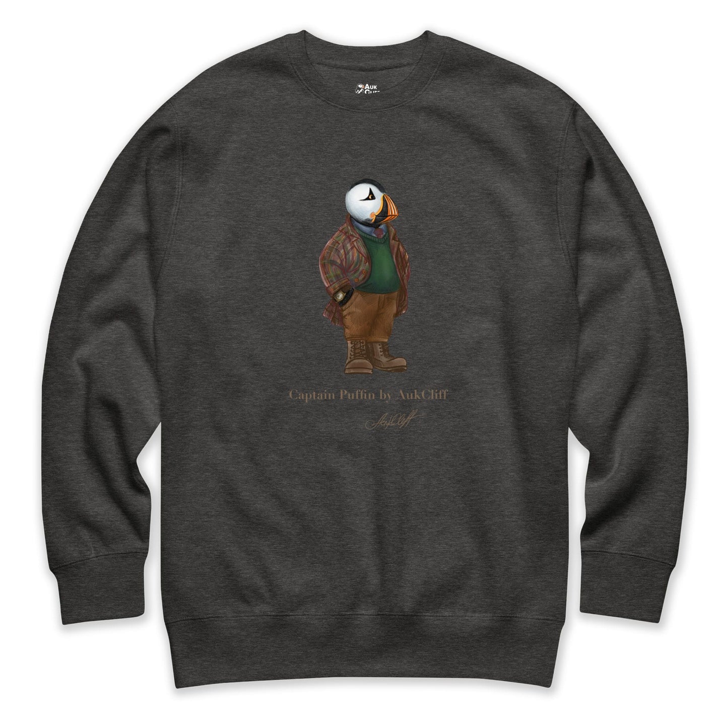 AukCliff® Captain Puffin Sweatshirt Charcoal Heather / S Captain Puffin™ “Wilderness Gentleman” Comfort Colors T-Shirt