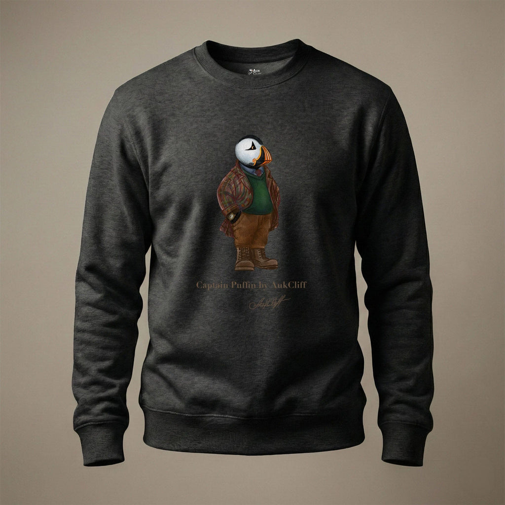 AukCliff® Captain Puffin Sweatshirt Charcoal Heather / S Captain Puffin™ “Wilderness Gentleman” Comfort Colors T-Shirt
