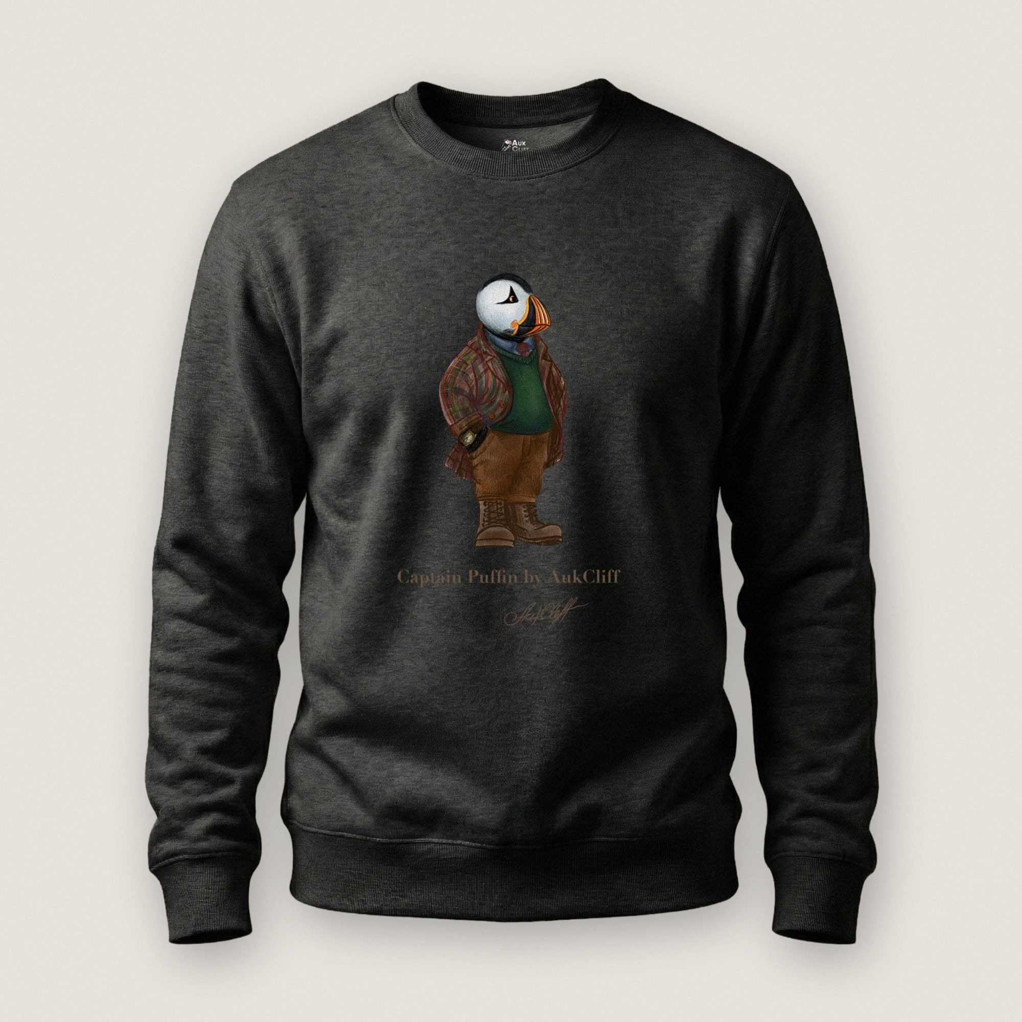 AukCliff® Captain Puffin Sweatshirt Charcoal Heather / S Captain Puffin™ “Wilderness Gentleman” Comfort Colors T-Shirt