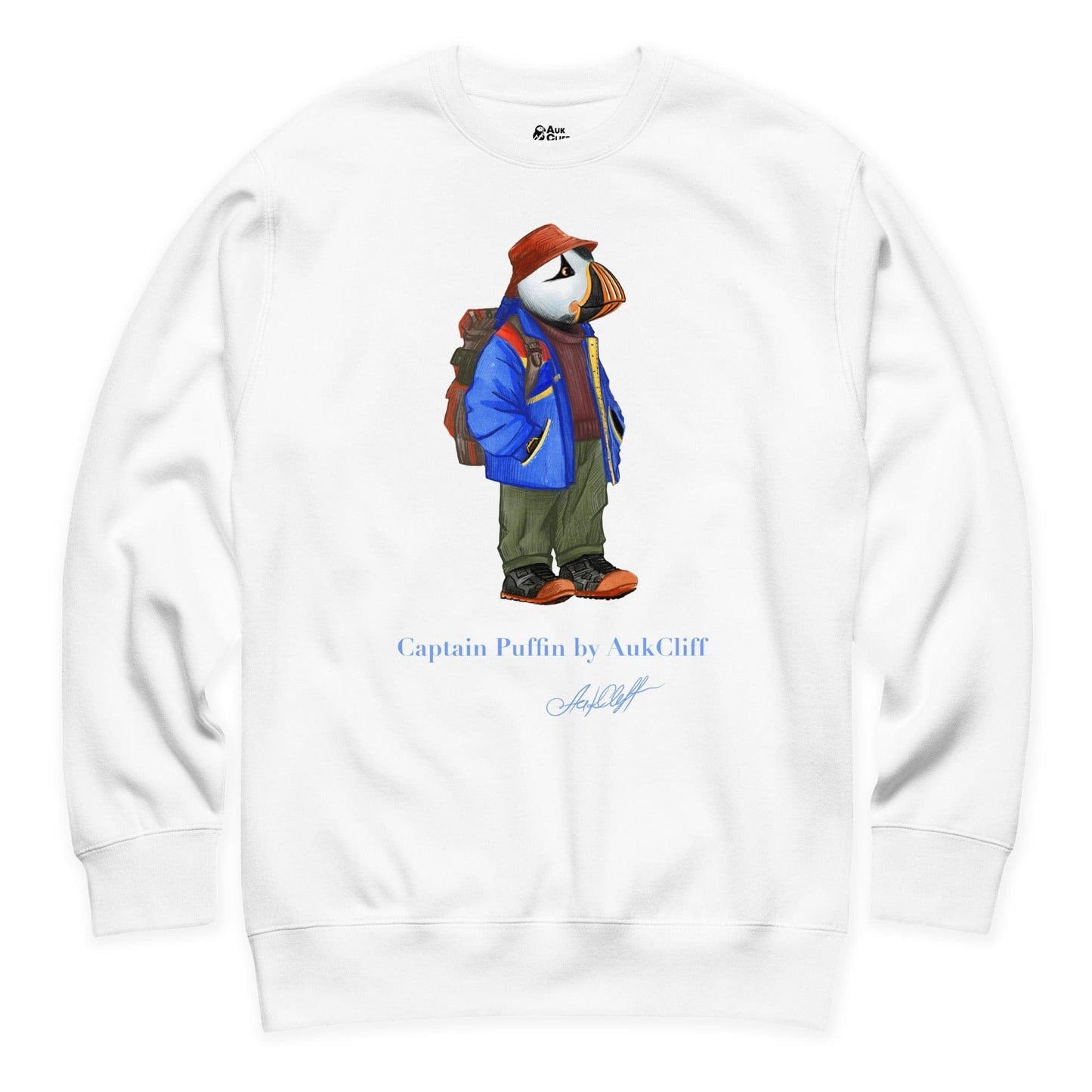 AukCliff Captain Puffin Sweatshirt White / S Captain Puffin™ 90’s Outdoor Style Sweatshirt