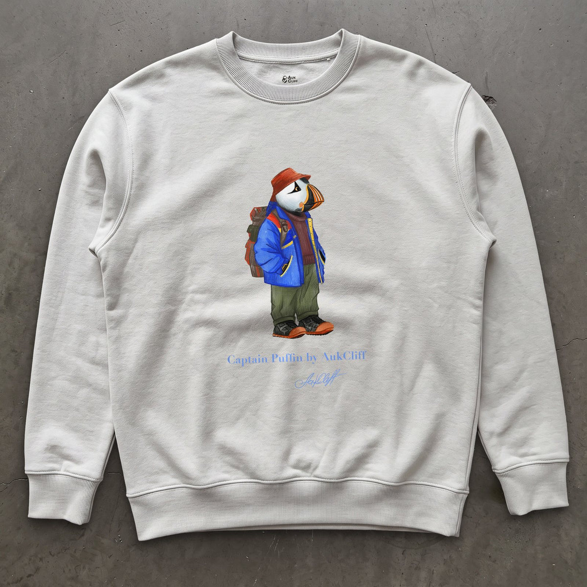 AukCliff Captain Puffin Sweatshirt White / S Captain Puffin™ 90’s Outdoor Style Sweatshirt