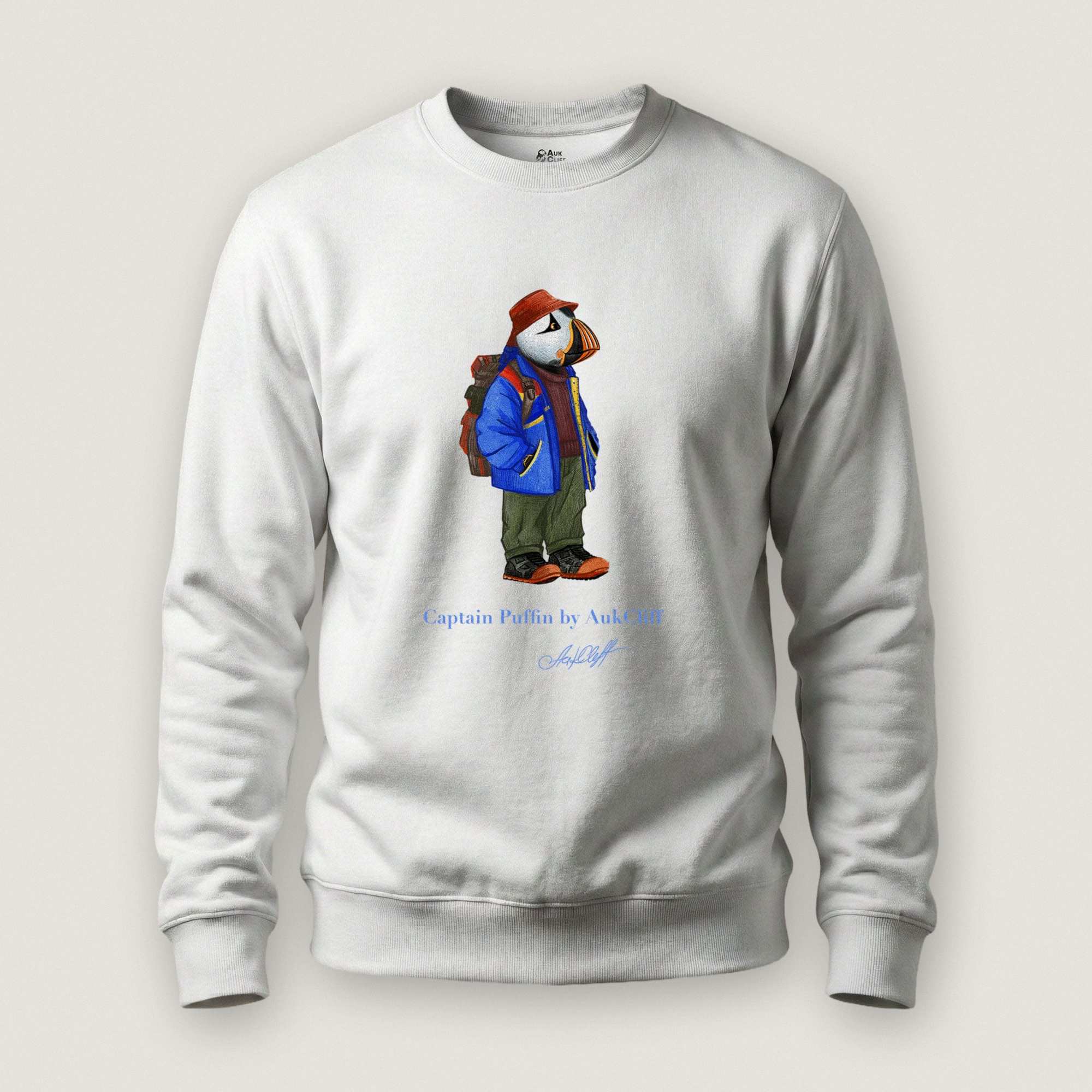 AukCliff Captain Puffin Sweatshirt White / S Captain Puffin™ 90’s Outdoor Style Sweatshirt