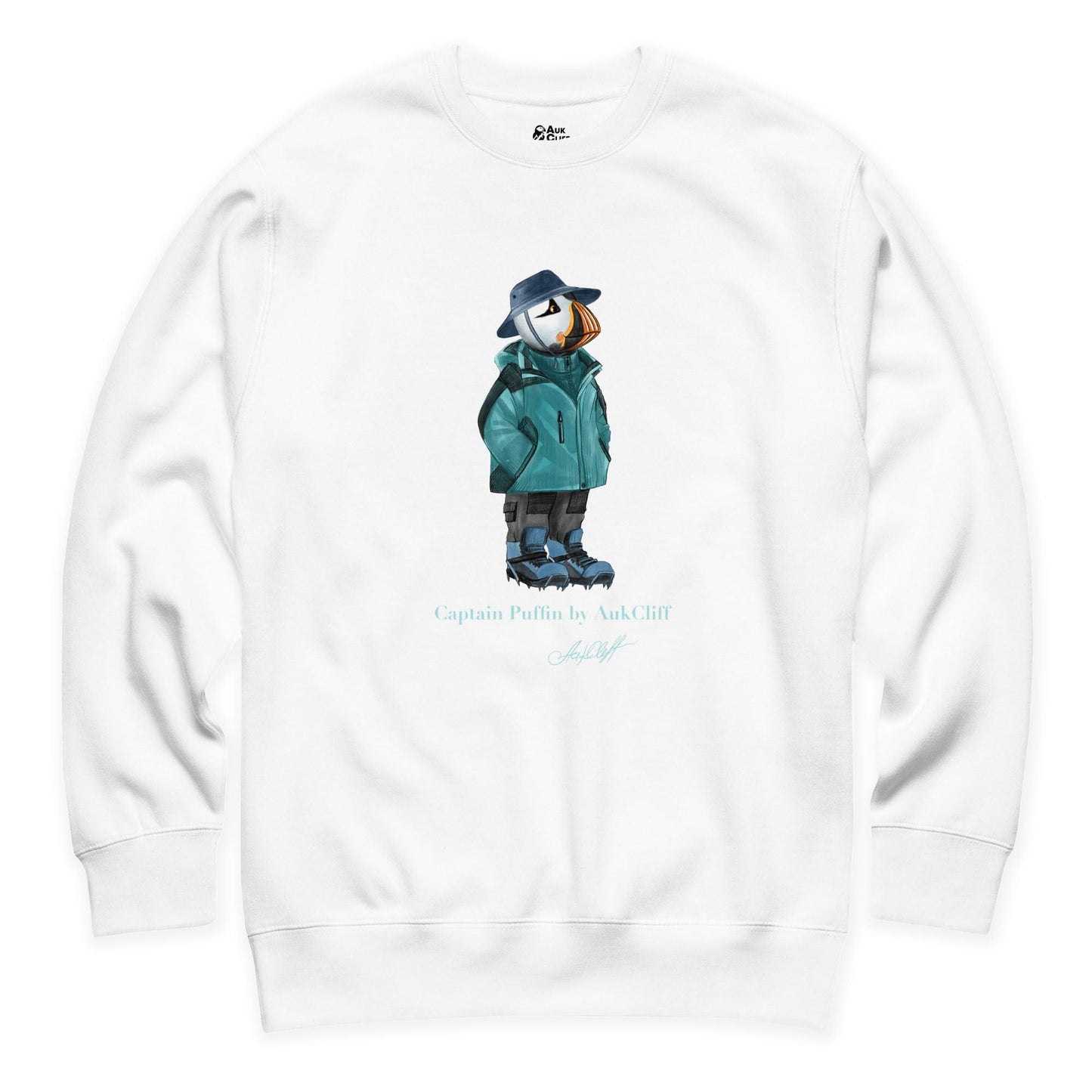 AukCliff® Captain Puffin Sweatshirt White / S Captain Puffin “Alpine Wayfarer” Sweatshirt
