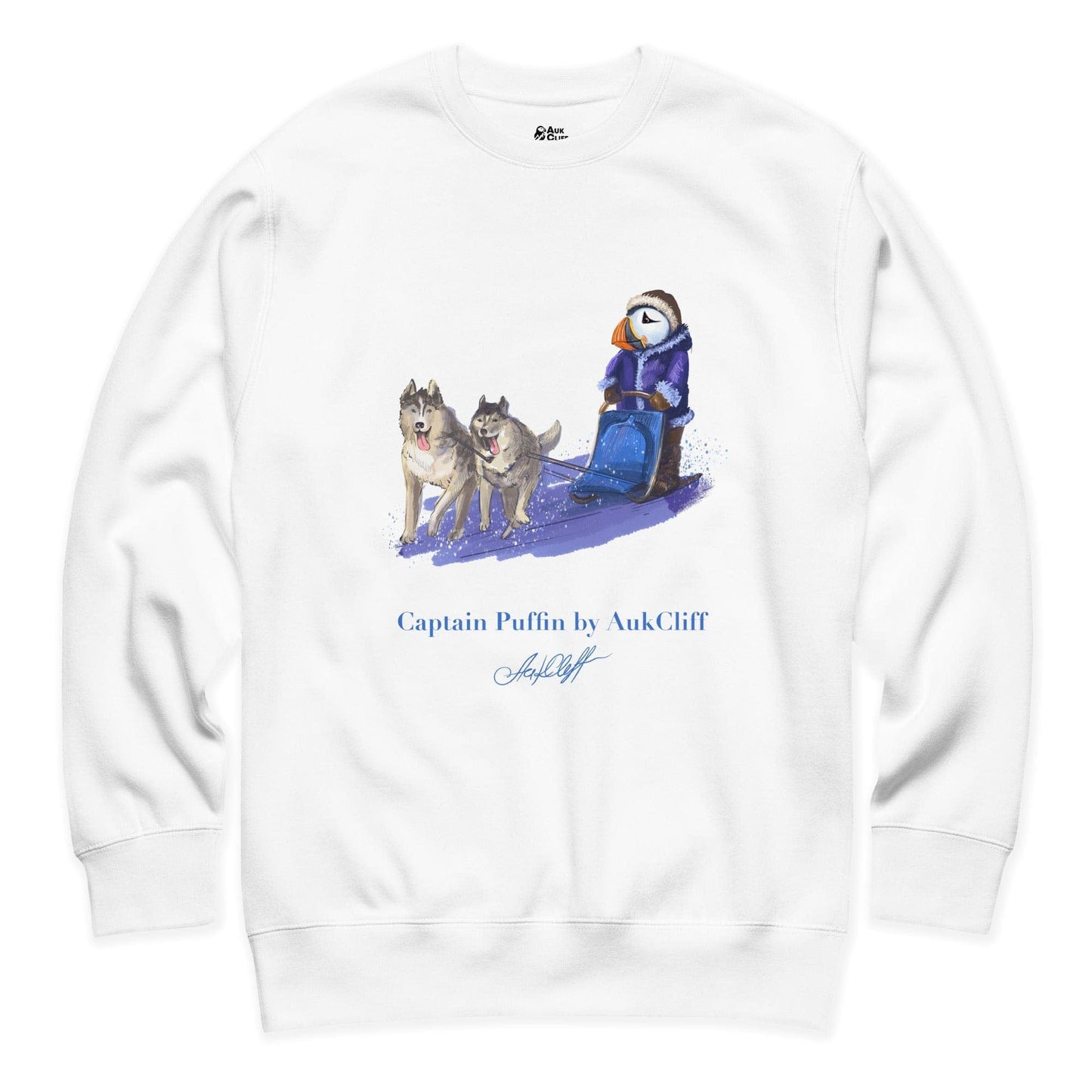 AukCliff Captain Puffin Sweatshirt White / S Captain Puffin™ Arctic Dog Sledder Sweatshirt